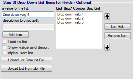 Trimble Penmap Step 3) Drop Down List...